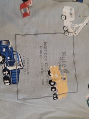 Kyte Baby Bamboo Crib Sheet - Construction Print.